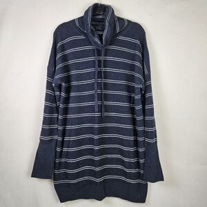 Prana Milani Organic Waffle Knit Henley Sweater Dress Size Large Blue Loungwear